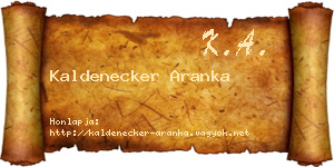 Kaldenecker Aranka névjegykártya